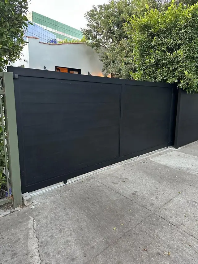 Custom black gate installation Los Angeles