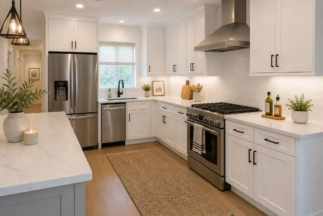 Modern white kitchen remodel Los Angeles