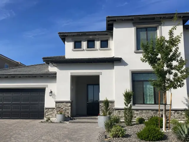 Modern white stucco home exterior repaint Los Angeles