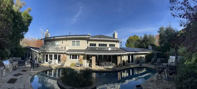 Luxury home with solar panels and pool Los Angeles